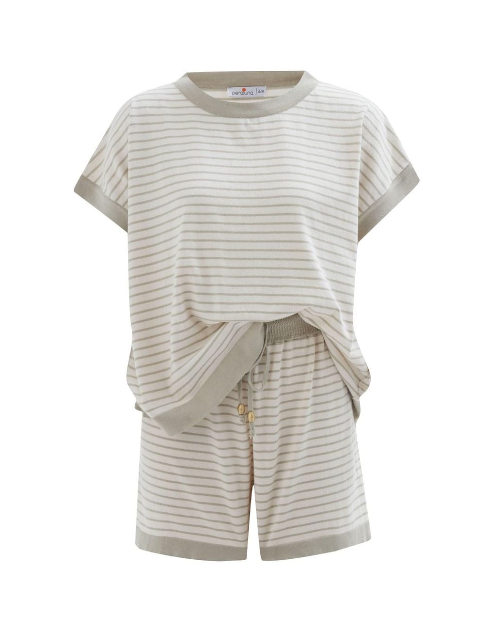 Peraluna Gray Vera Knitted Blouse & Shorts Matching Set