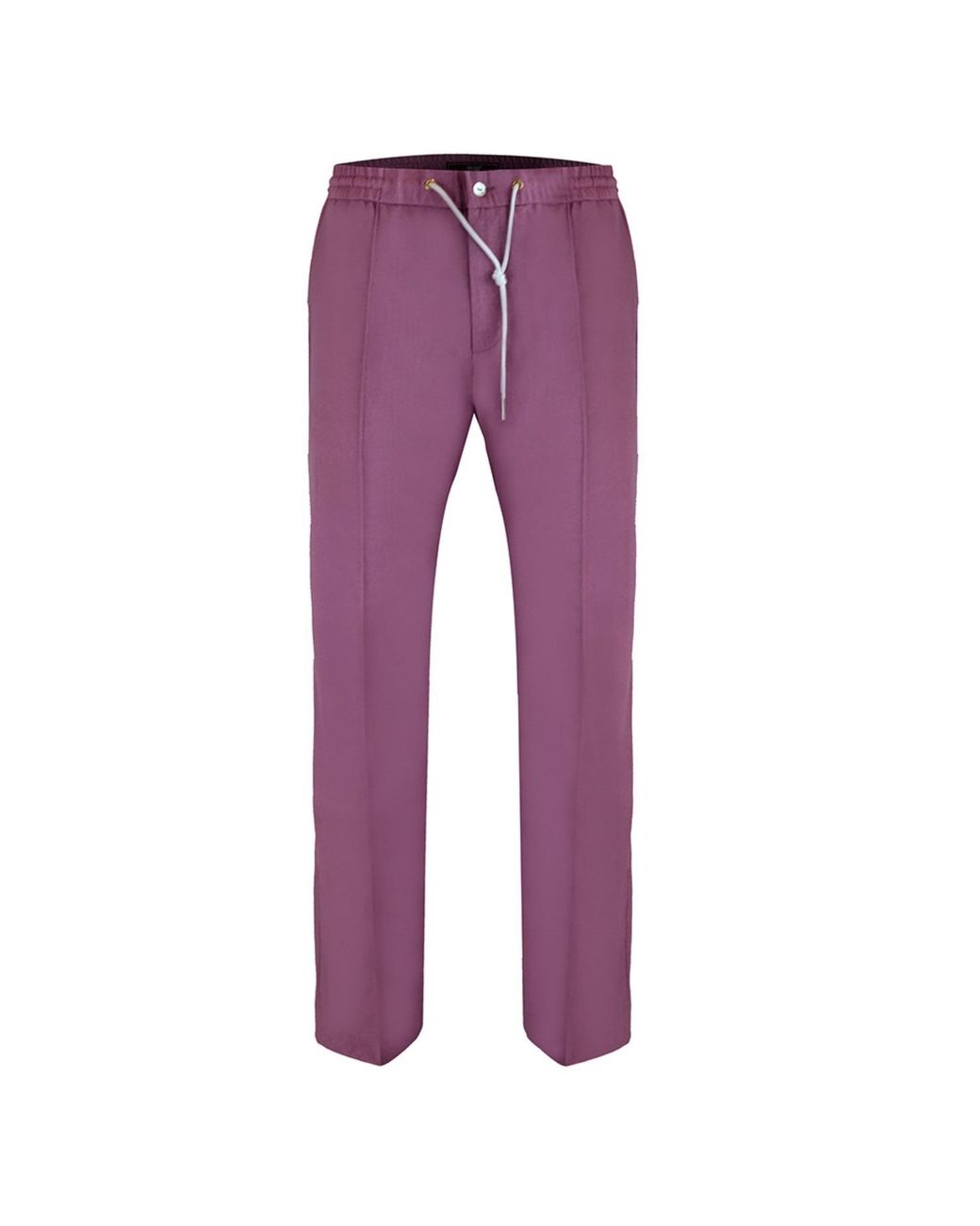 DAVID WEJ Purple Kingston Linen Blend Trousers – Rouge for men