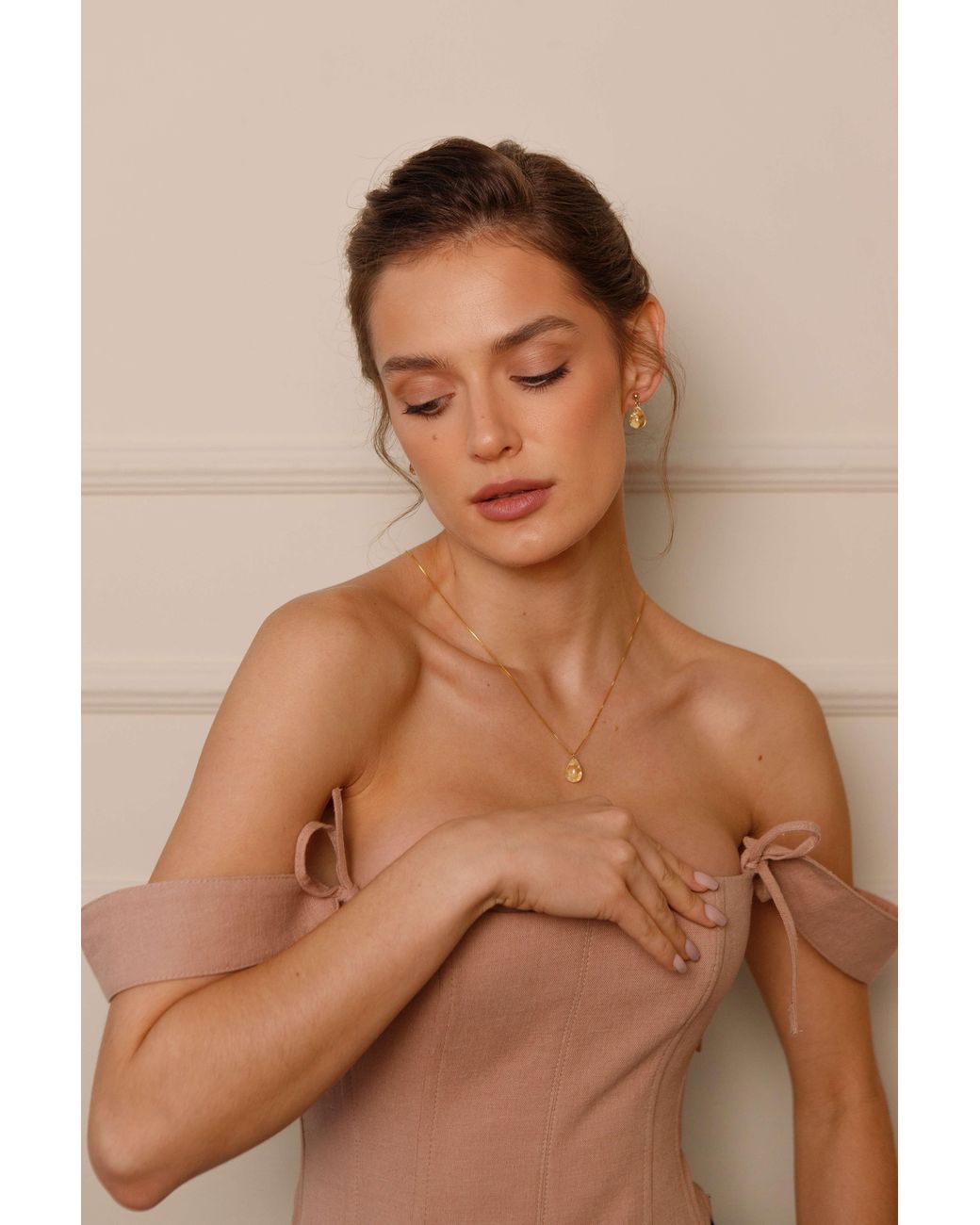 Katy Faye Metallic November Citrine Earrings