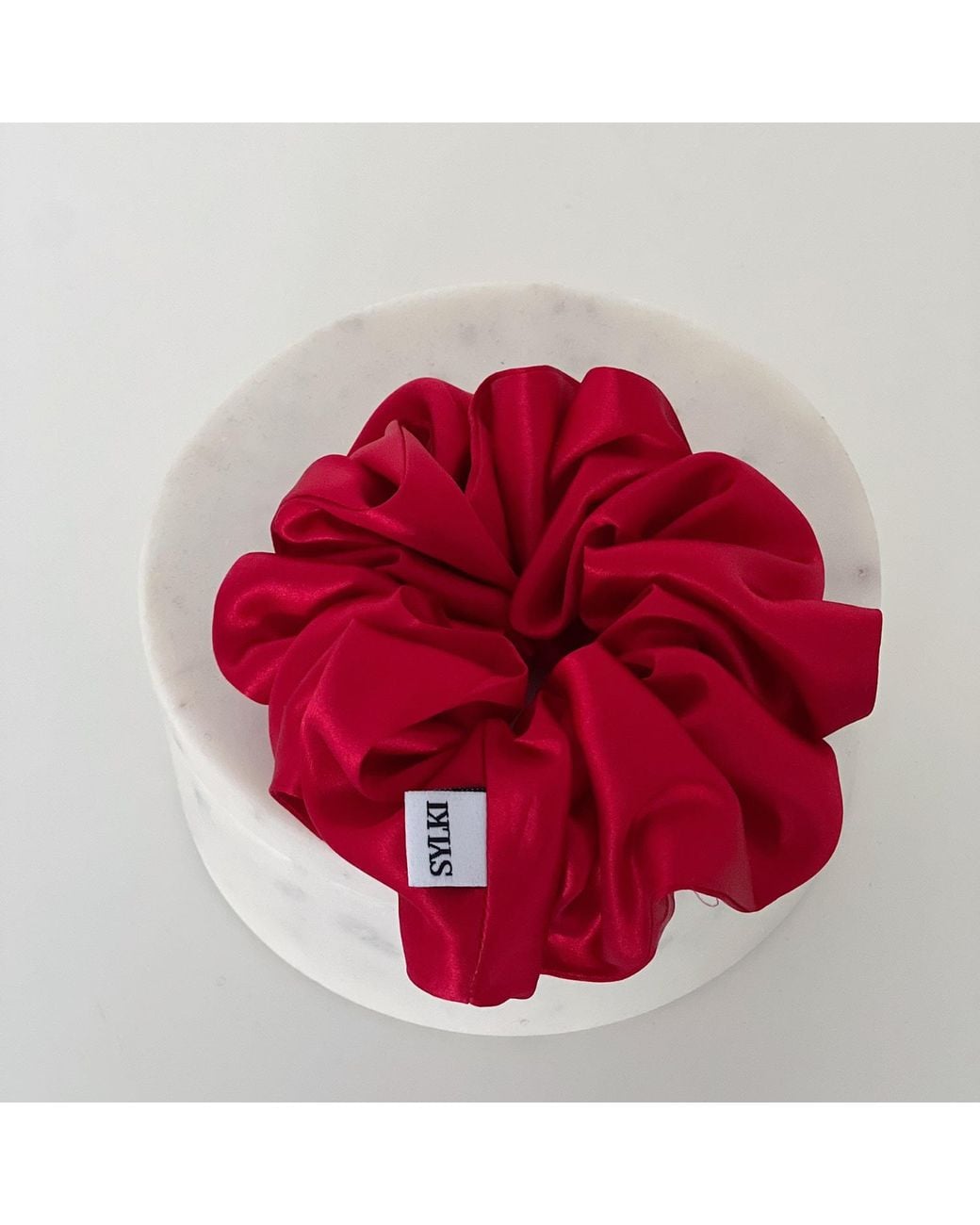 Sylk Red Silk Scrunchie