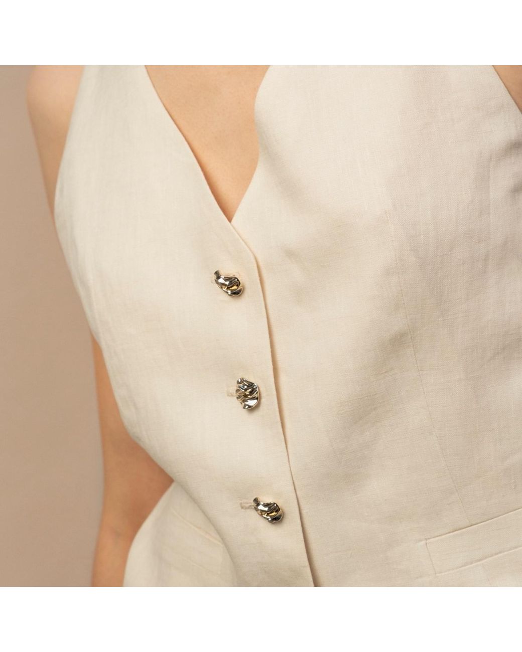 Anse Victorin Natural Kim Linen Vest