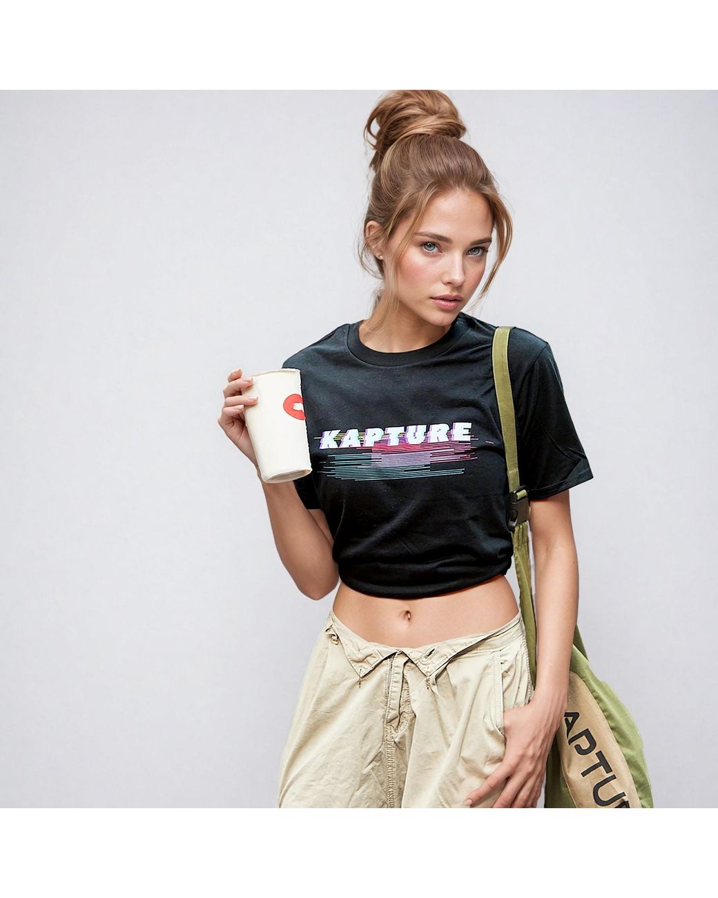 Kapture Black Motion Printed Tee for men