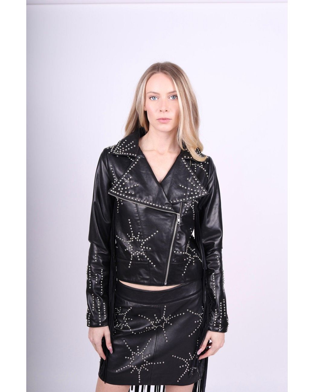 Any Old Iron Black Studded Starburst Leather Jacket