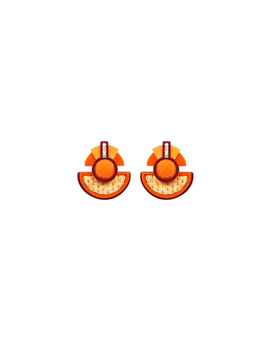 Gissa Bicalho Orange Acrylic Handmade Earring Jaci