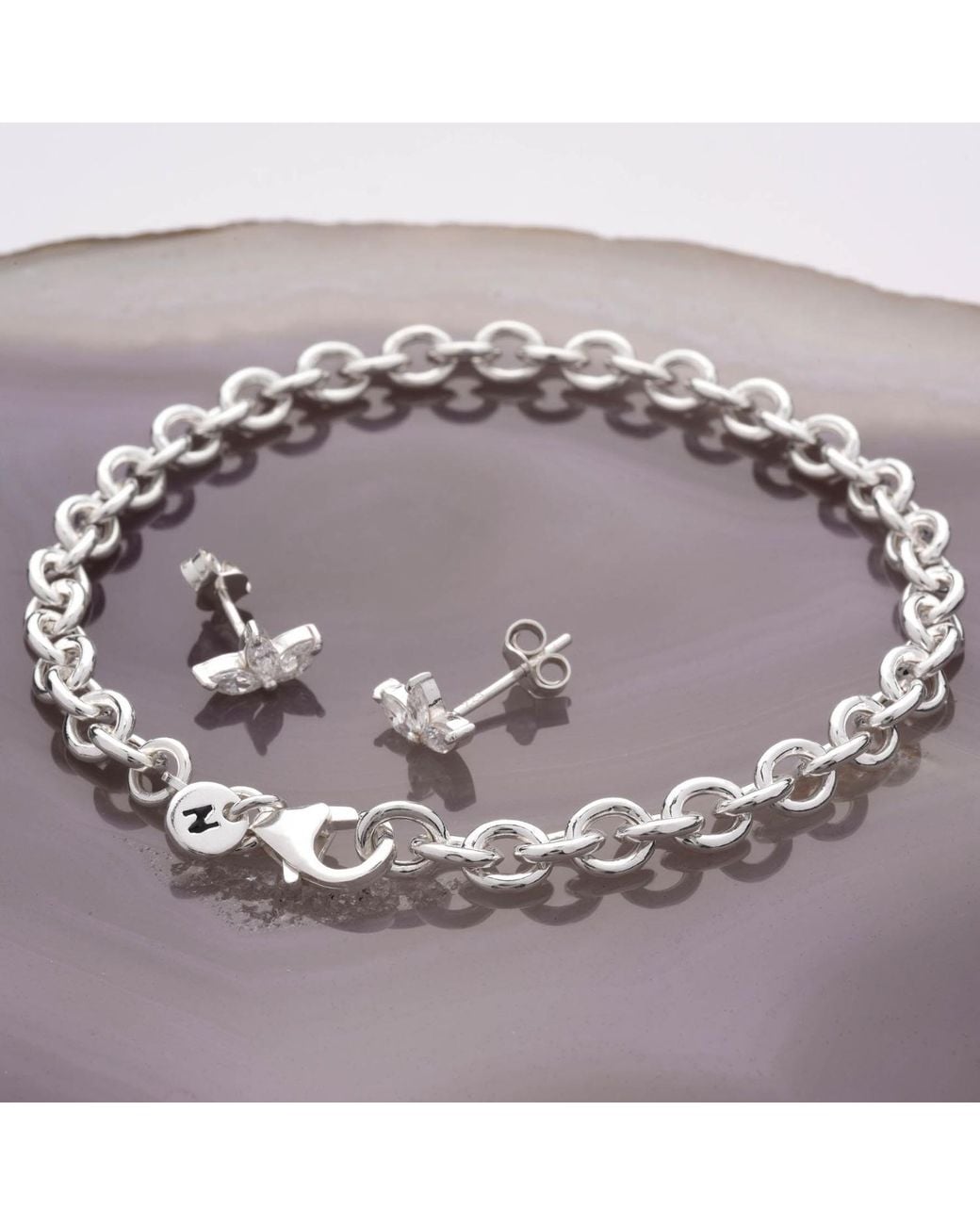 Nellou Jewellery Metallic Chunky Belcher Bracelet Sterling
