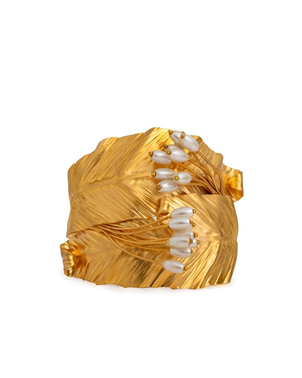 Meraki by Rashmi Bajaj Metallic Aurum Cascade Plated Bracelet With Pearls
