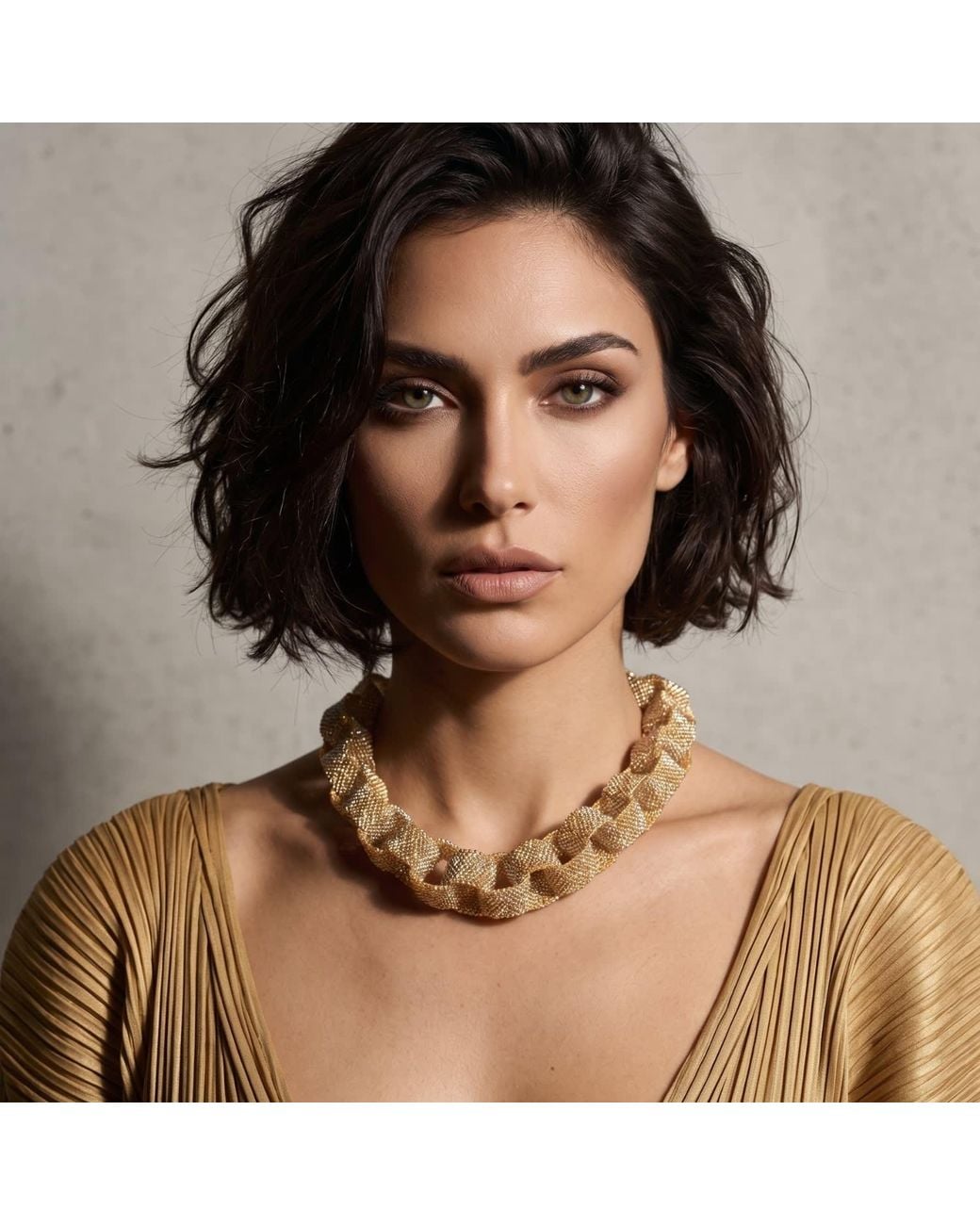 Iliana Arrazola Metallic Bold Chunky Link Necklace, And, Glass Beads, Beaded Jewelry
