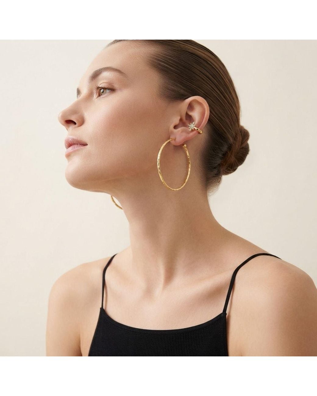 Jaredjamin Metallic Astra Star Pavé Ear Cuff