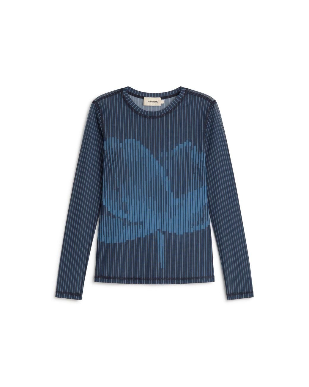 Thinking Mu Blue Tere's Sheer Lotus Top