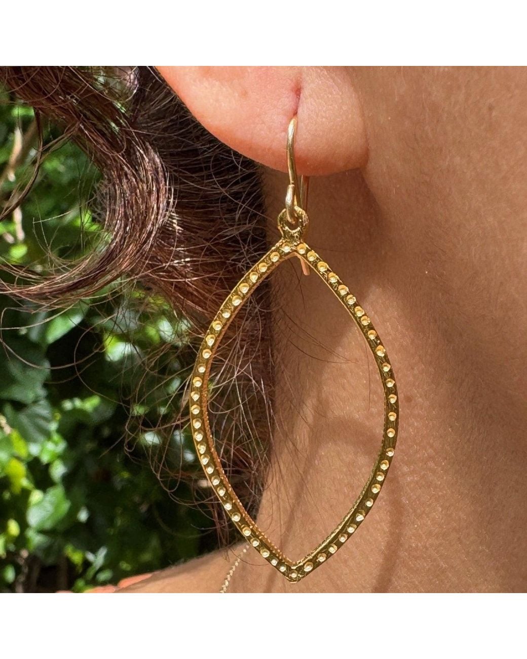 Lexi Jewelry Metallic Almond-Shaped Hoop Earrings
