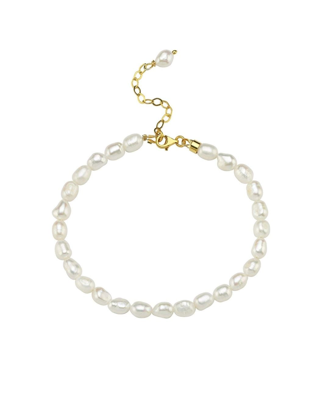 LINYA JEWELLERY Metallic Jodie Pearl Anklet