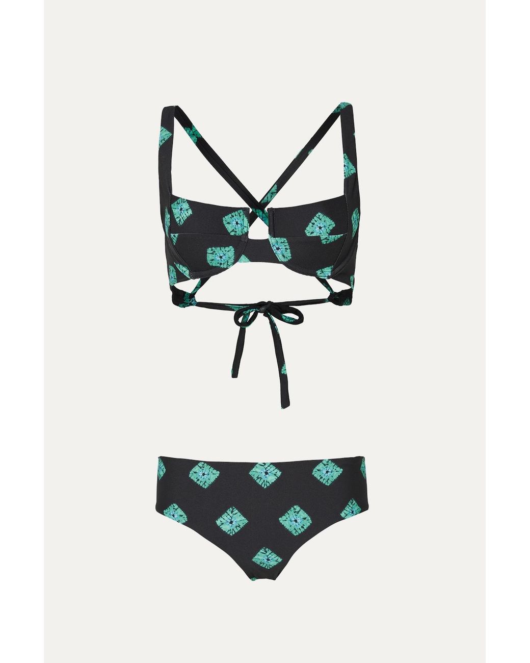 Par & Escala Black Agus Print High-Waisted Brazilian Bikini Bottom
