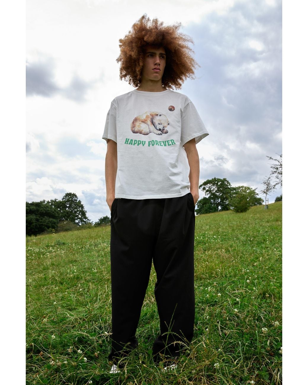 Sour Figs White Bear And Unknown Planet Print T-Shirt