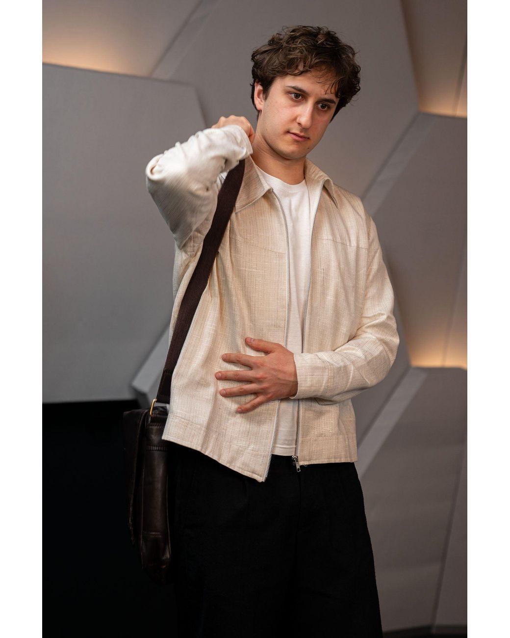 Stovaria Natural Handwoven Hemp & Raw Silk Blend Jacket for men
