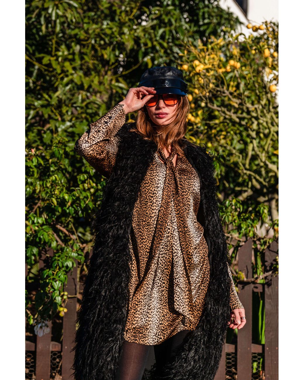 Jennafer Grace Black Genghis Faux Fur Vest