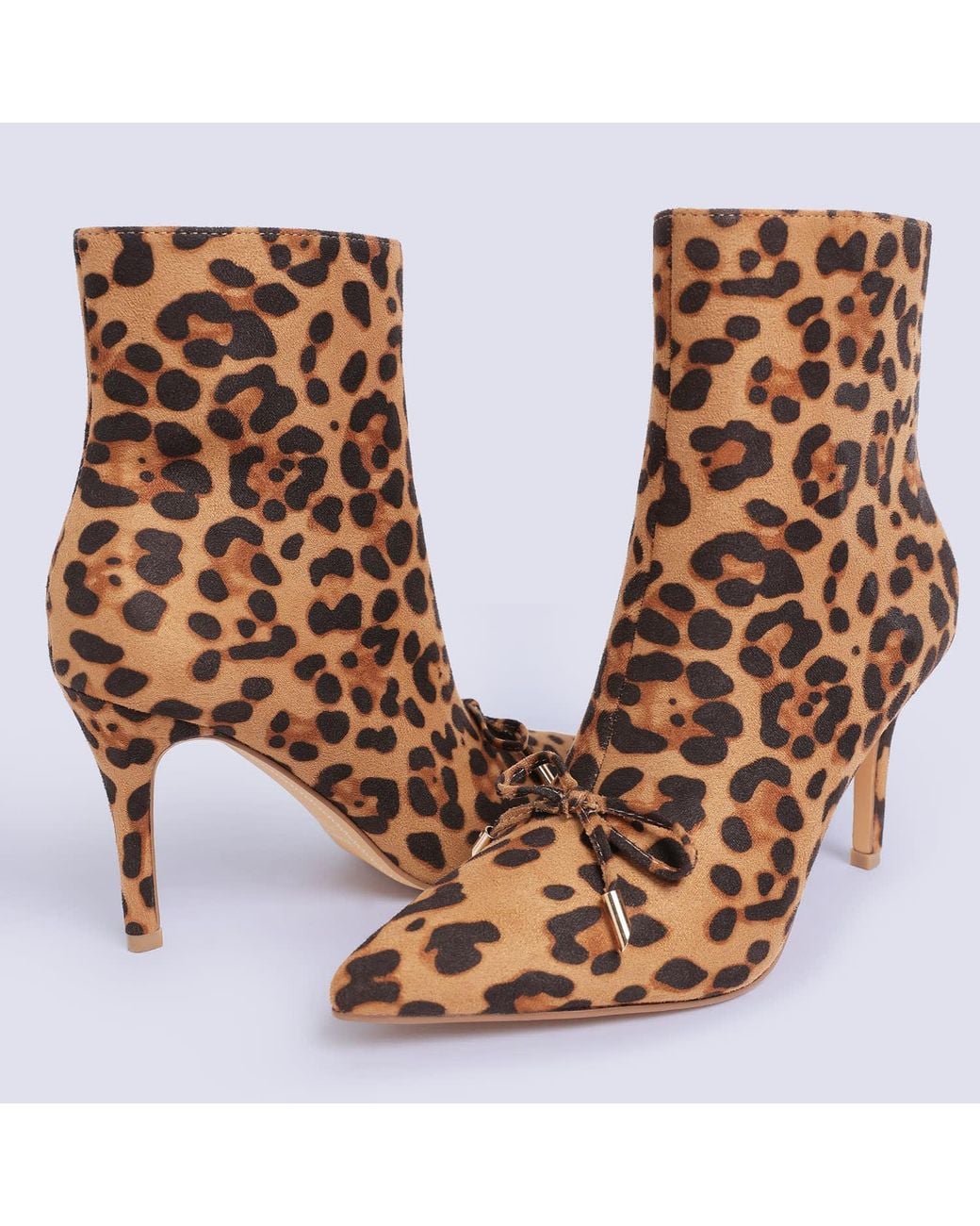 Rag & Co Brown Vilda Leopard Print Stiletto Boots