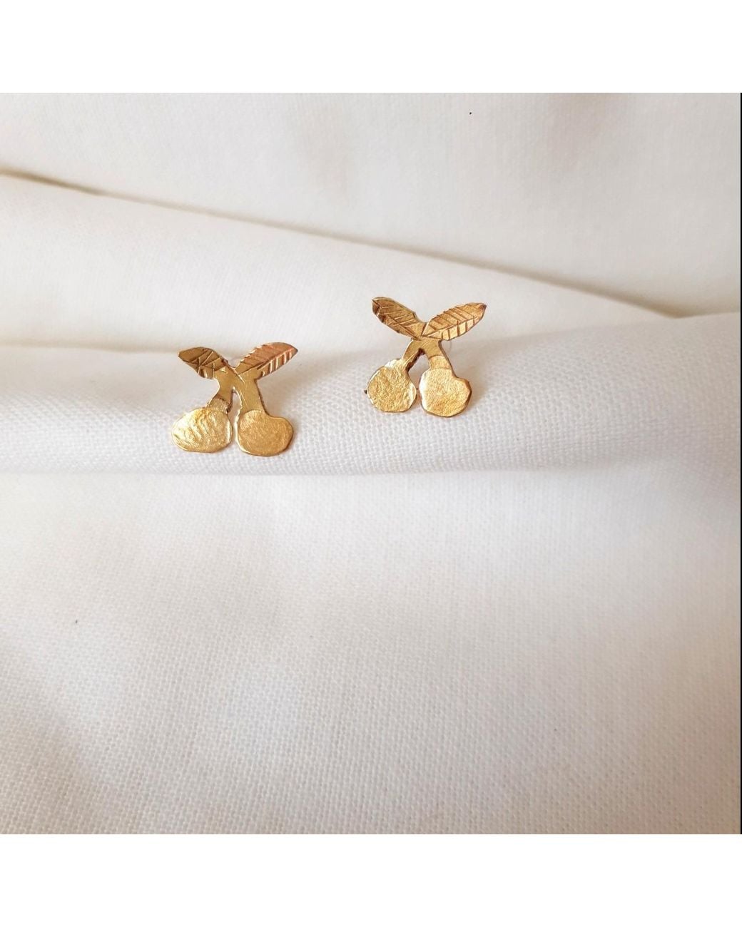Lily Flo Jewellery Metallic Cherries Earrings On Sterling