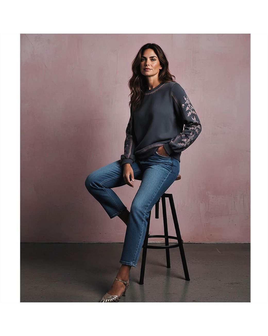 Nooki Design Black Catalina Embroidered Sweater