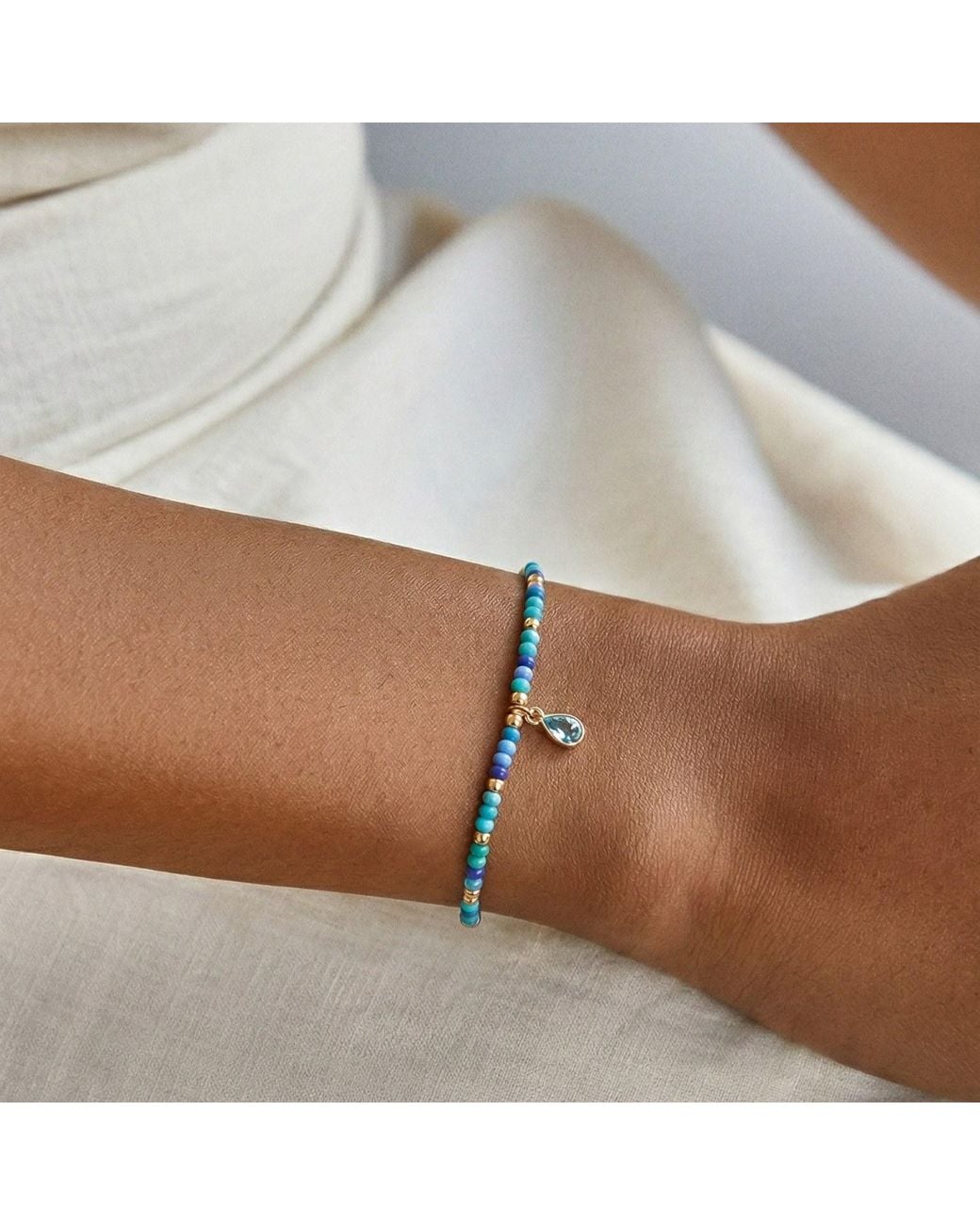 With Love Darling Metallic Water Drop Beaded Bracelet