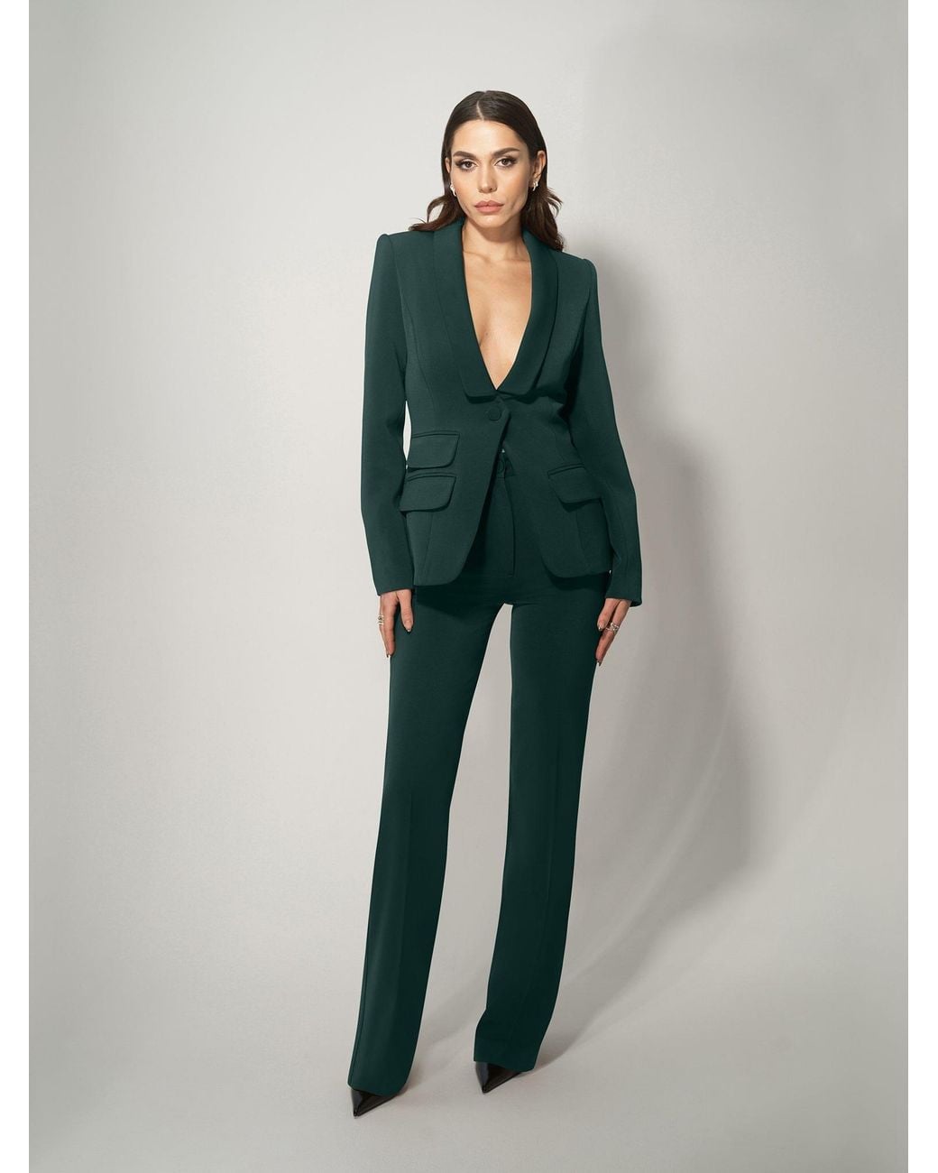 Tia Dorraine Green Vision Tailored Blazer & Trousers Suit