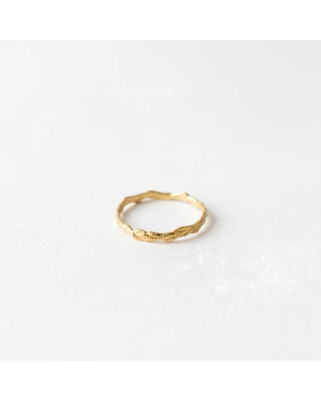Mother Nature Jewelry Metallic Juniper Ring, Handmade Minimalist Twig Band