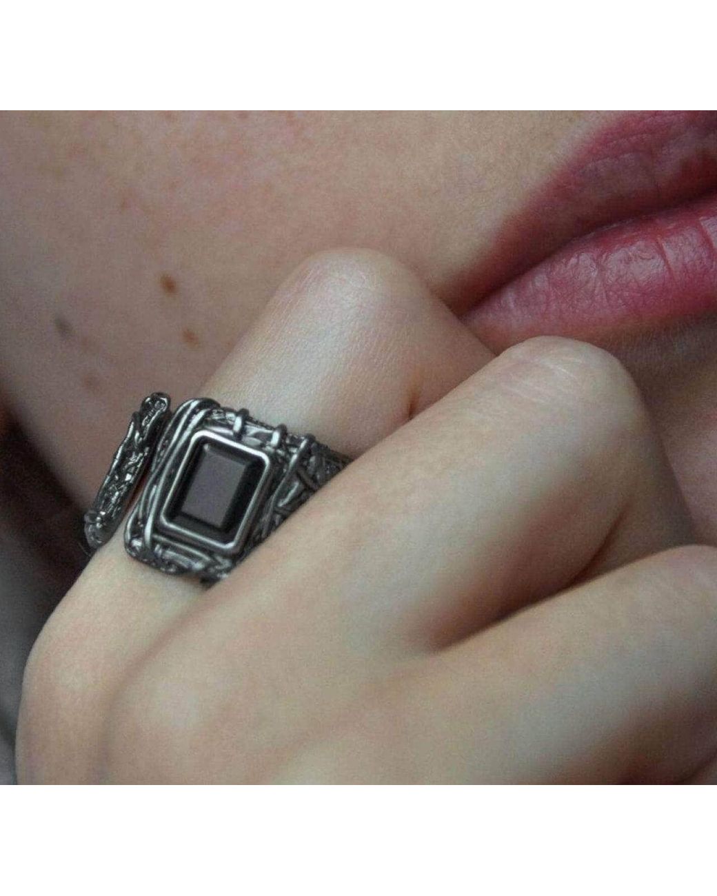 German Kabirski Black Regin Onyx Ring for men