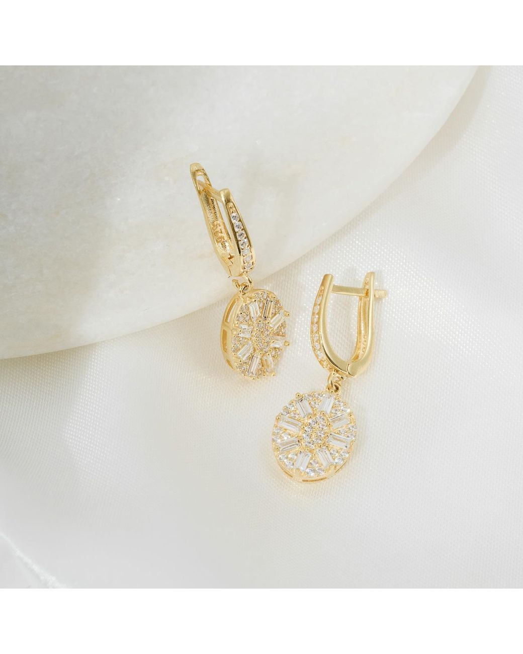 Ballinger Jewellery Metallic Uptown Oval Drop Sparkly Statement Evening Earrings