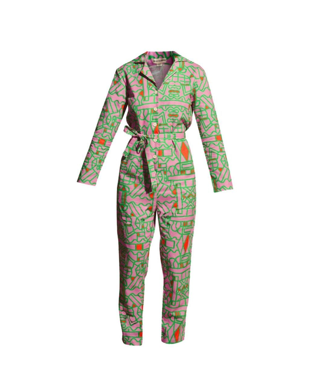 Wild Clouds Green Organic Cotton & Linen Jumpsuit