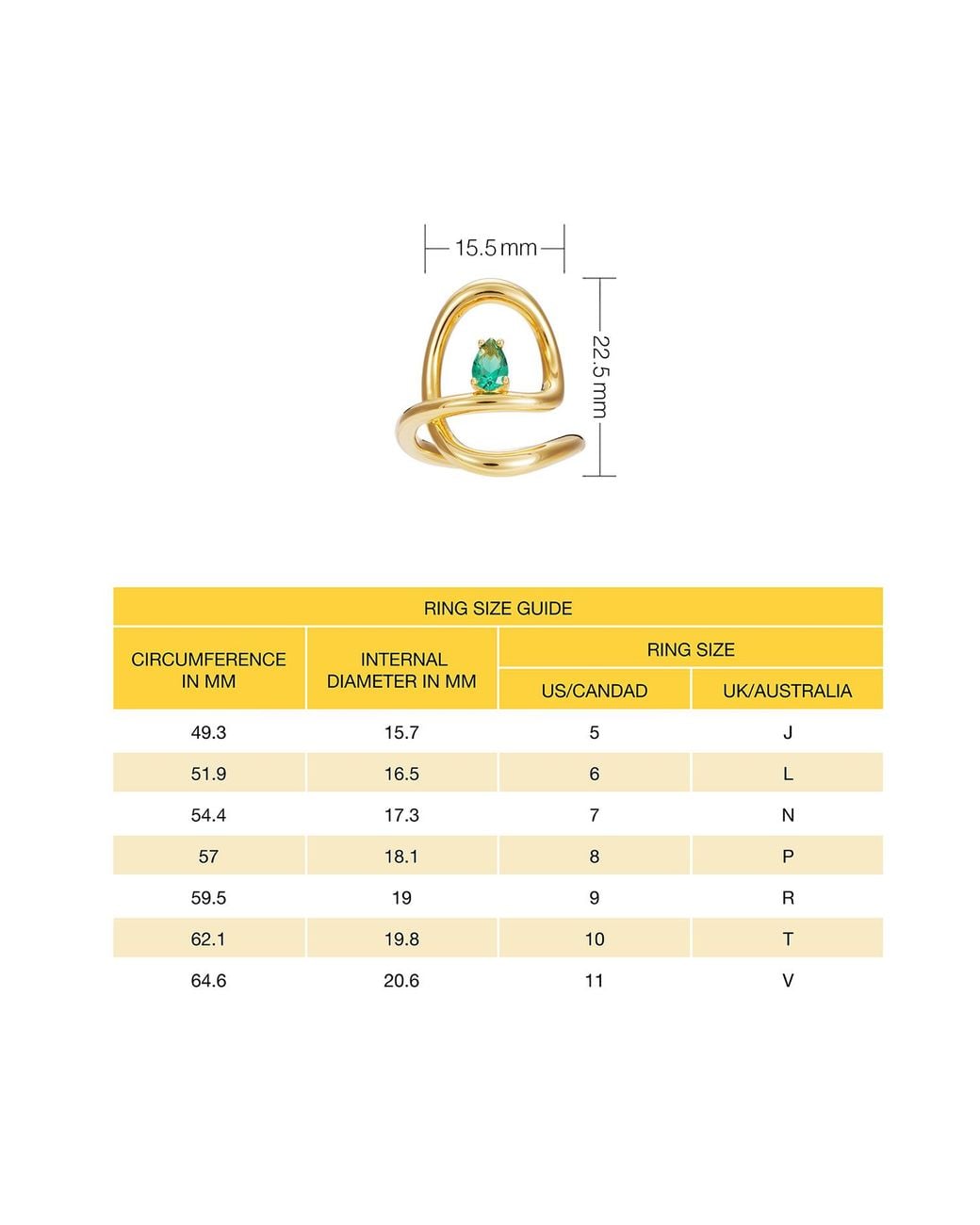 Meulien Metallic Flowing Waterdrop Solitaire Ring