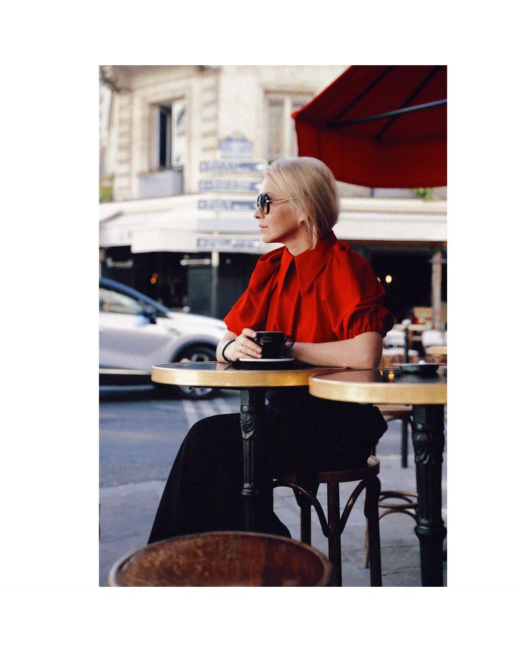 Julia Allert Red Designer Puff Sleeve Blouse –