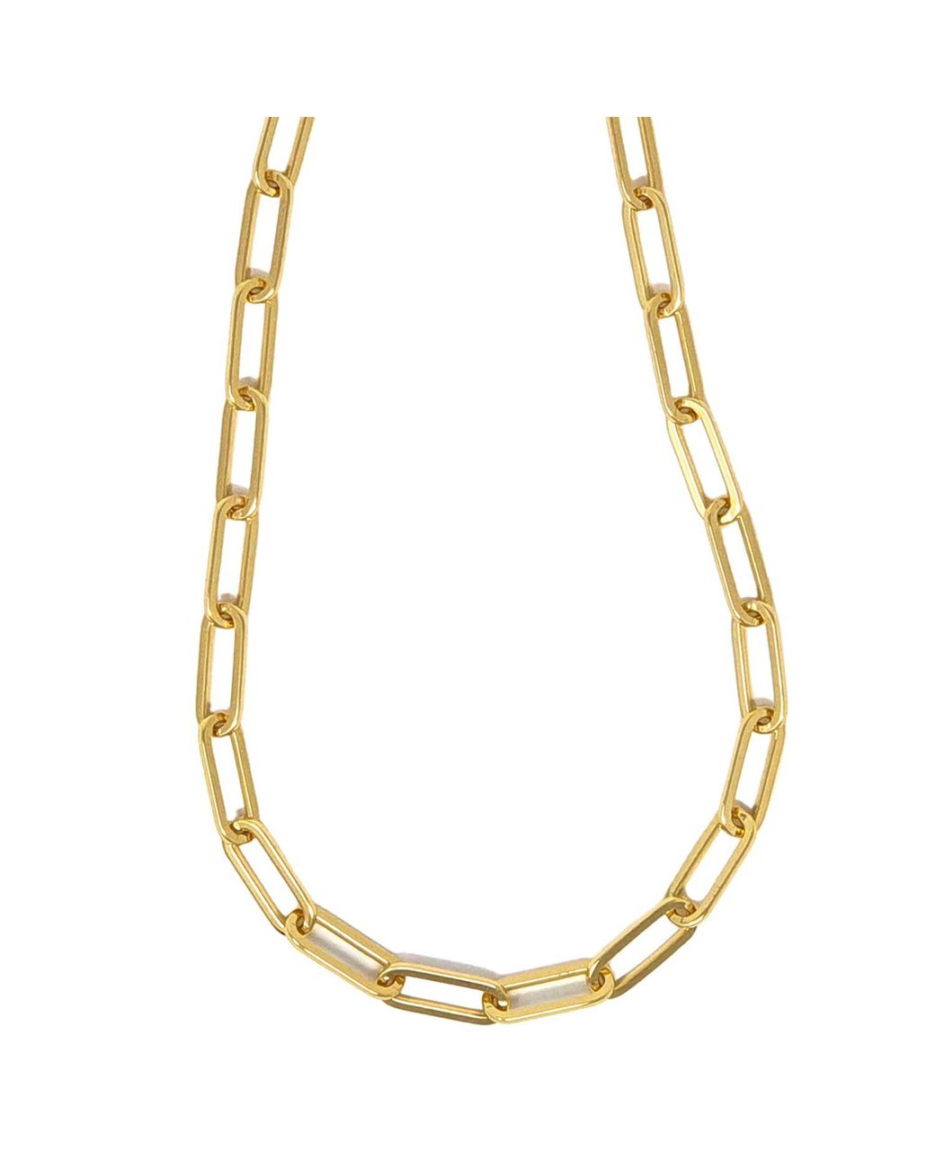 Harfi Metallic Statement Plated Paperclip Chain Necklace
