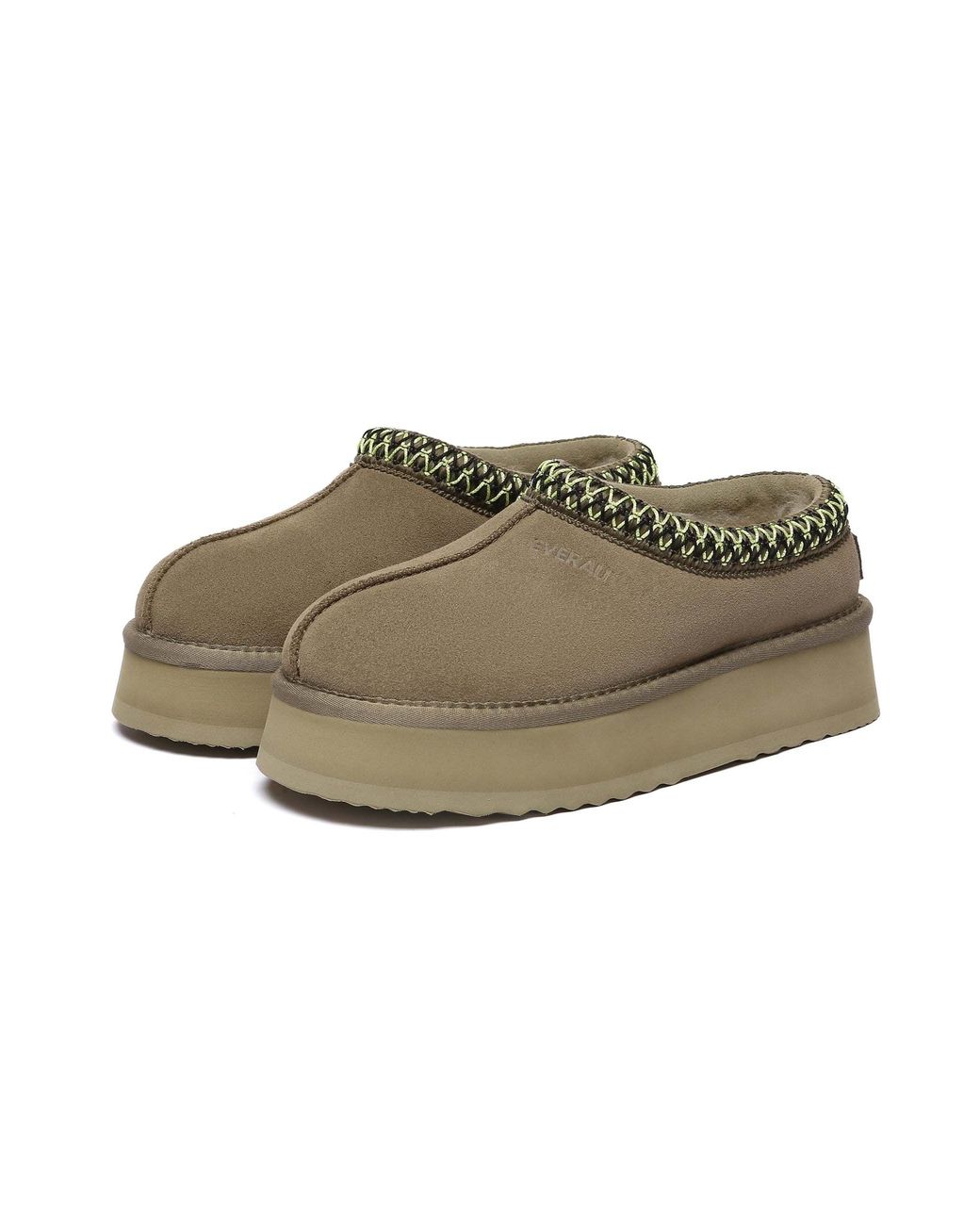 EverAu Australia Green Wonga Leather Slippers