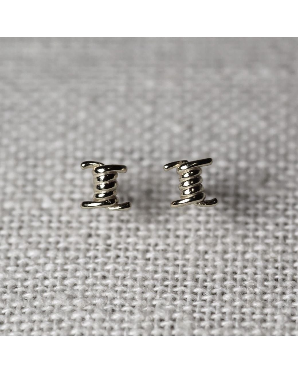 VicStoneNYC Fine Jewelry Metallic Barbed Wire Stud Earrings For