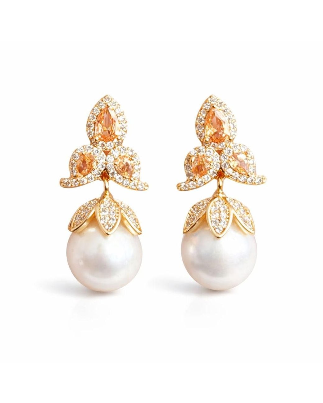 Ninemoo Metallic Iris Pearl Drop Earrings