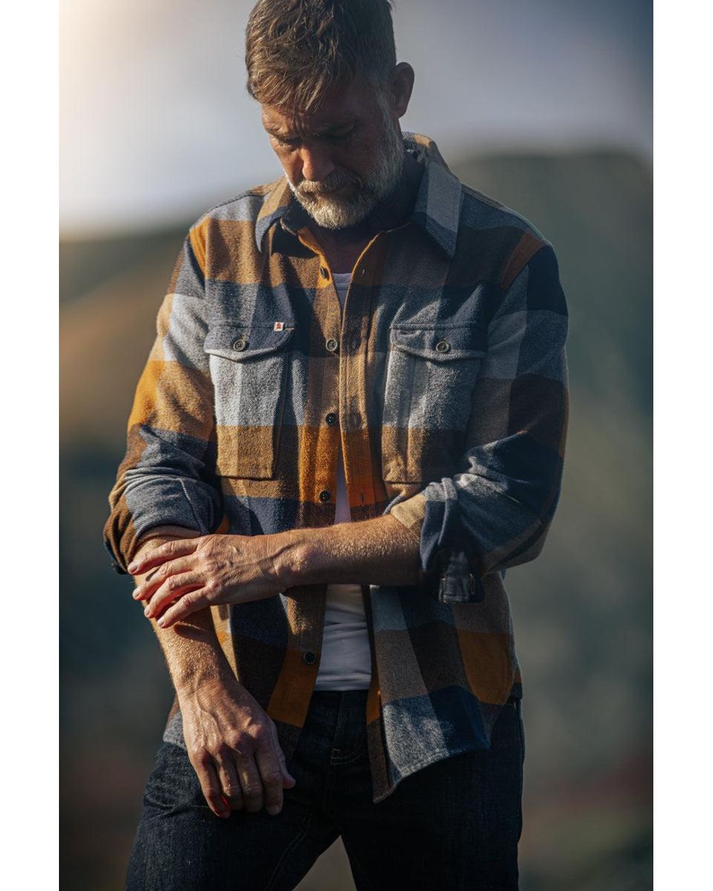 &SONS Trading Co Blue Andsons Big Yukon Flannel Check Shirt Tan for men