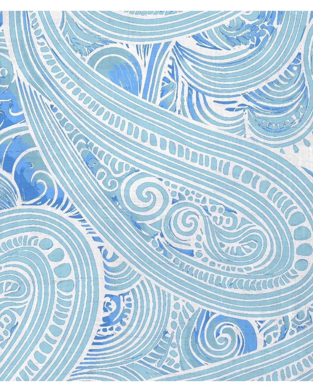 Lords of Harlech Blue Laurent Marakesh Paisley Linen Printed Shirt for men