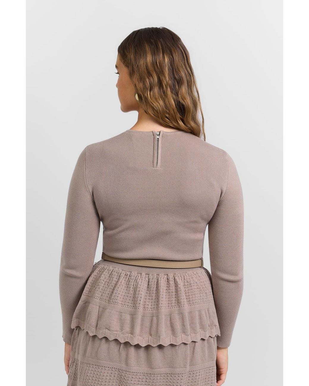 Rave on Trend Natural Tiered Knit Dress