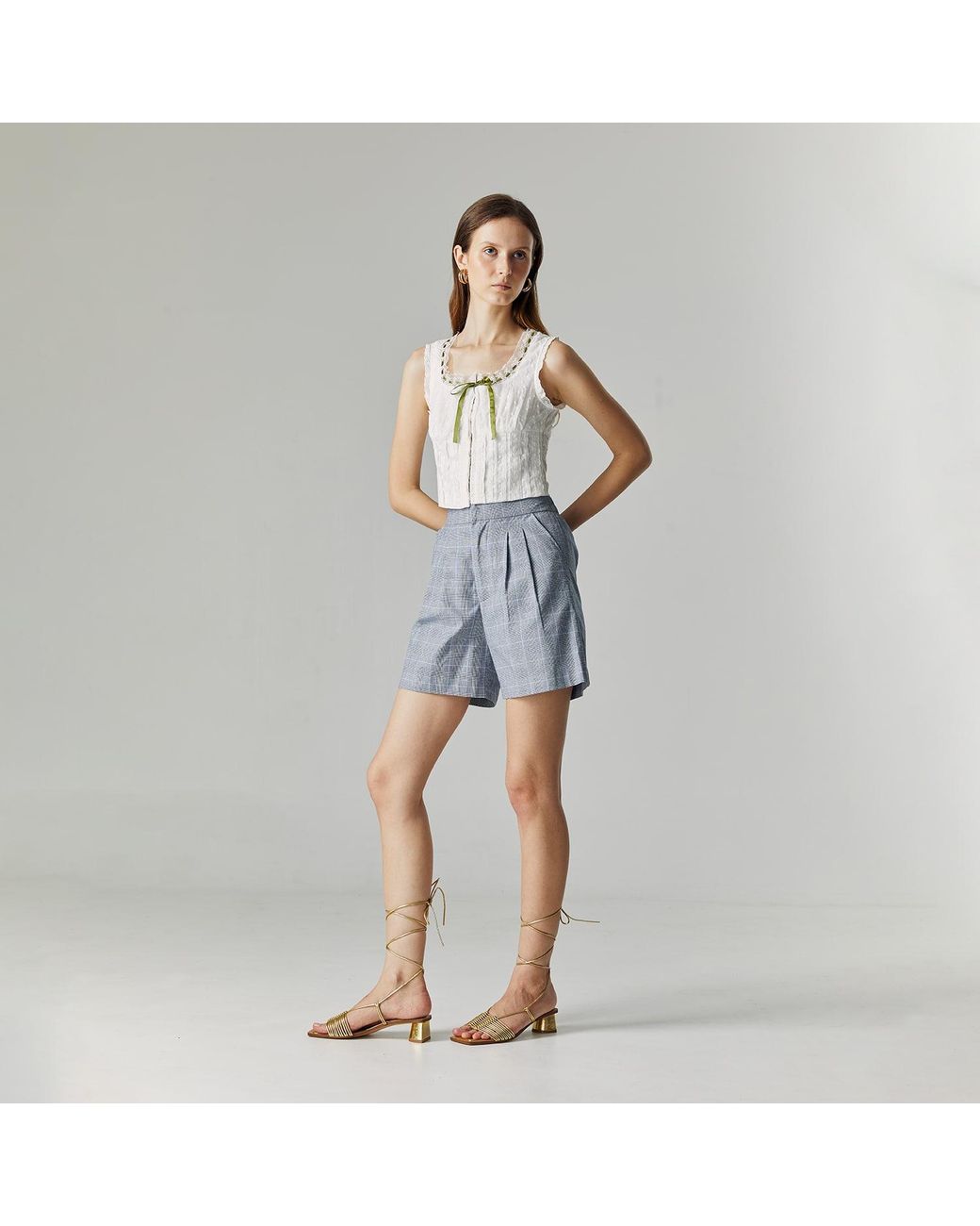 Ats the Label White Lena Ribbon Top