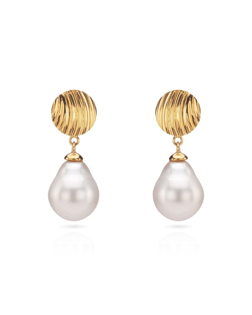 Augustine Jewels Metallic Shell And Baroque Pearl Short Drop Earrings