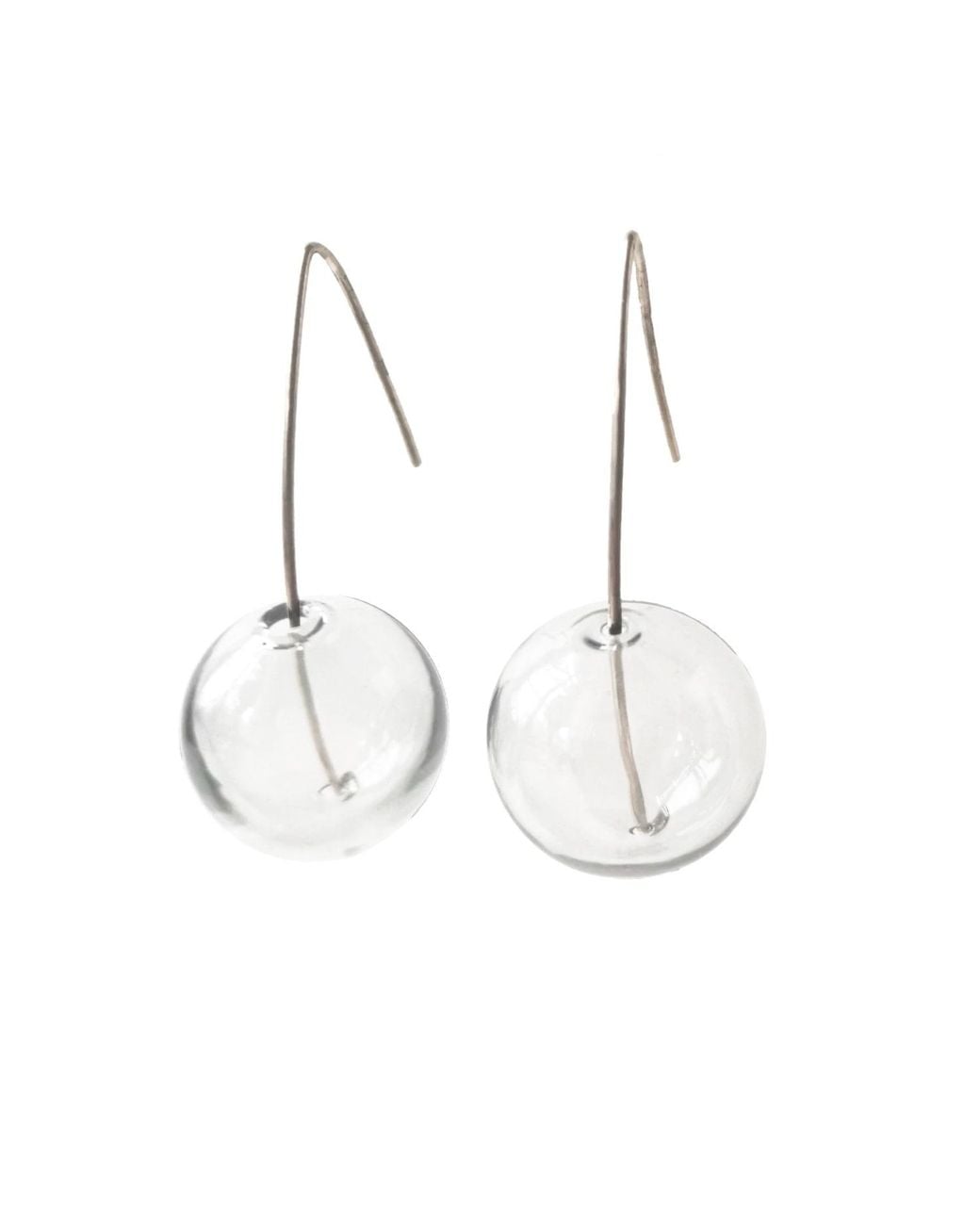 Laura Daili Metallic Neutrals Icicle Clear Blown Glass Earrings