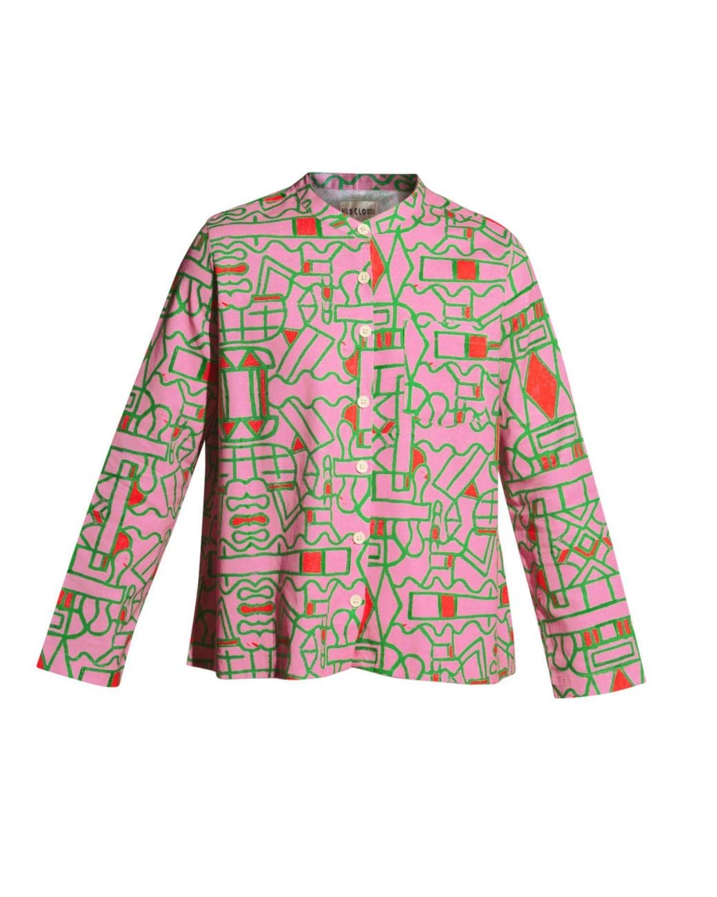 Wild Clouds Multicolor Organic Cotton & Linen Shirt