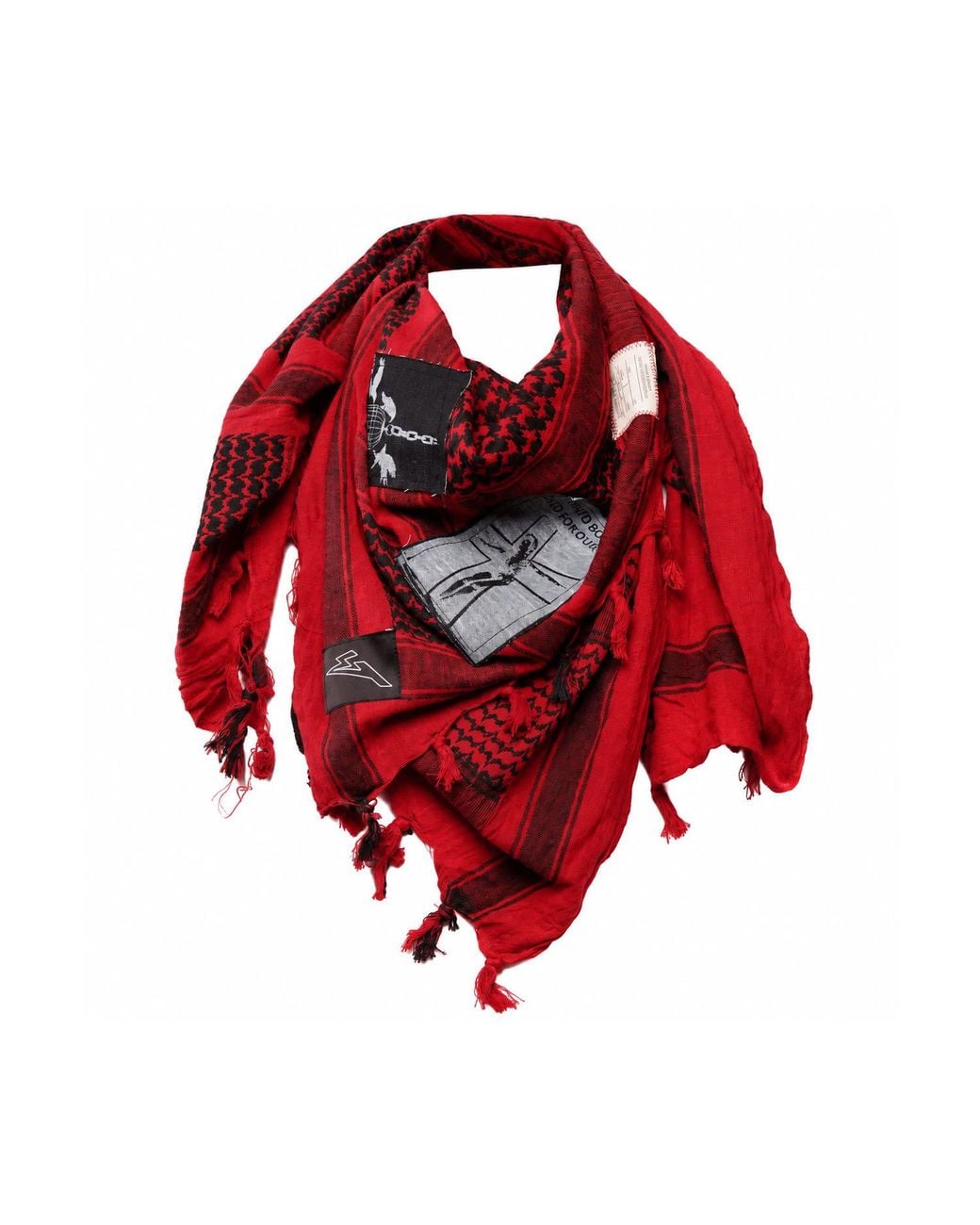 Stuart Trevor Red The Riot Patched Scarf