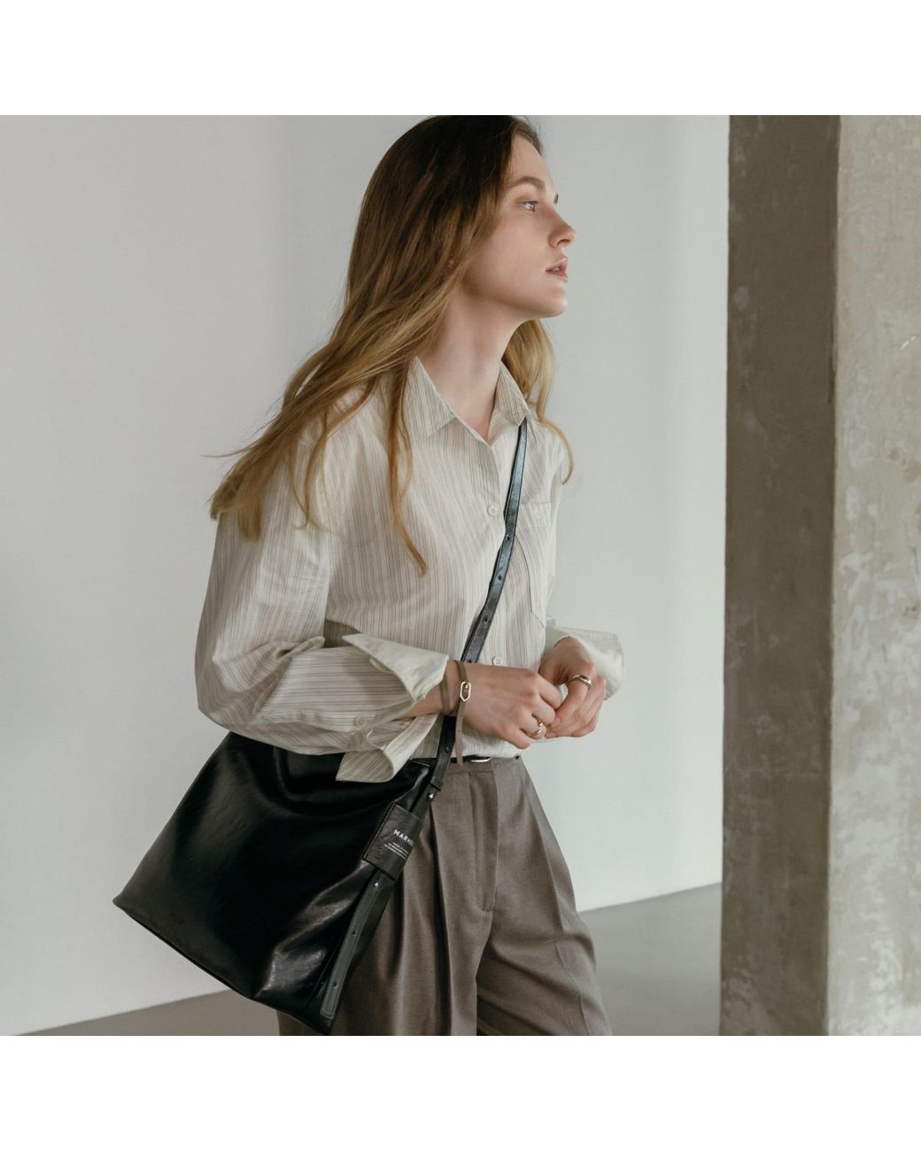 MARHEN.J Black Nia Vegan Leather Shoulder Bag