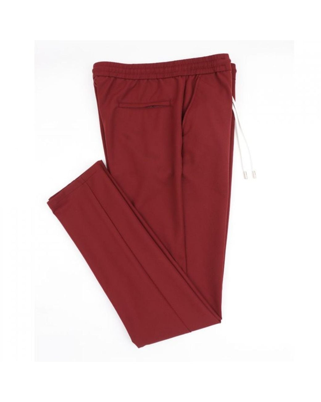 DAVID WEJ Red Ashford Plain Drawstring Trouser – Burgundy for men