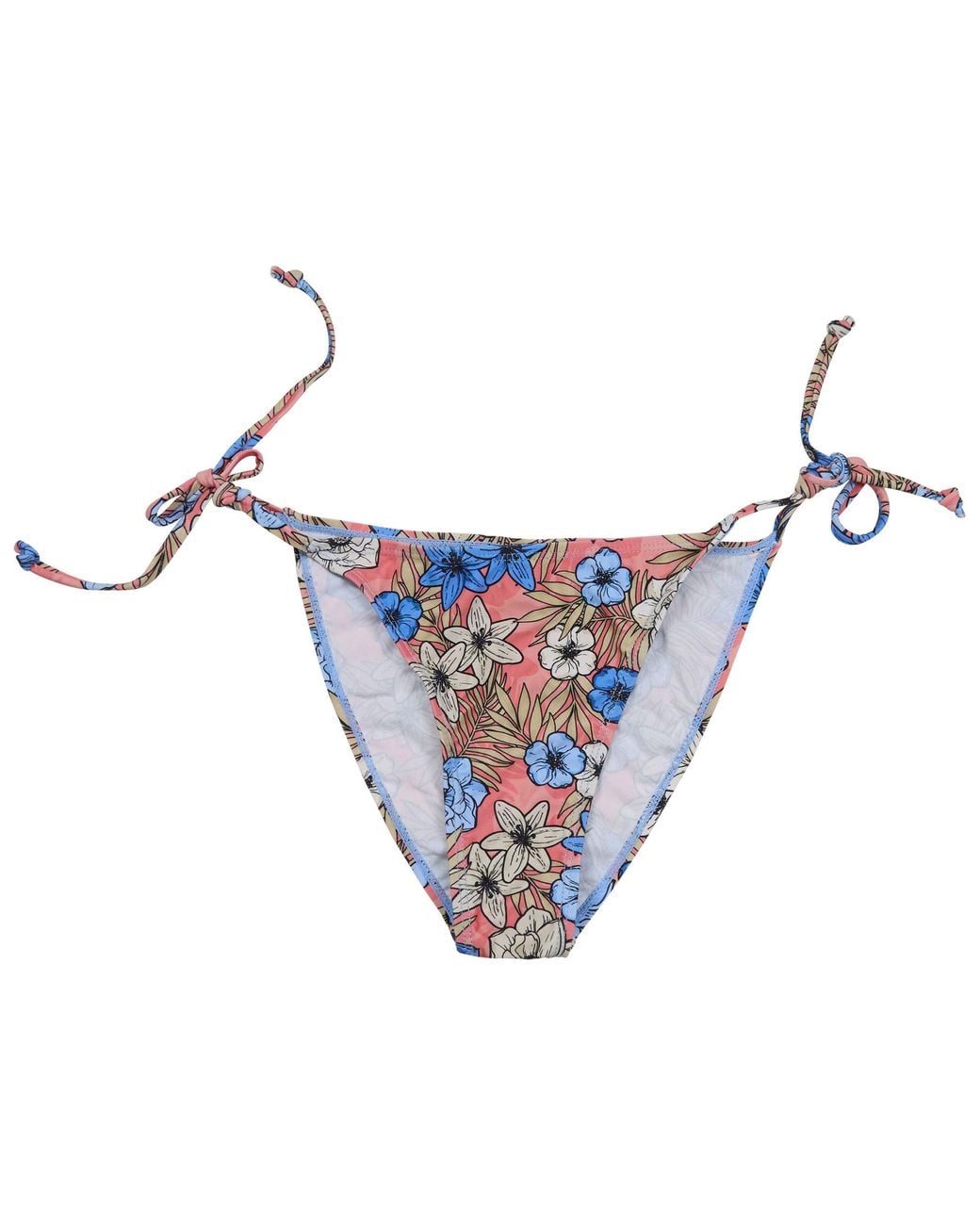 Lords of Harlech Blue Bonita Tropical Mix Coral Bikini Bottom