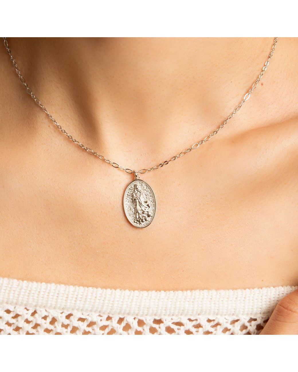 Seven Saints Metallic Quan Yin Goddess Of Compassion And Mercy Necklace