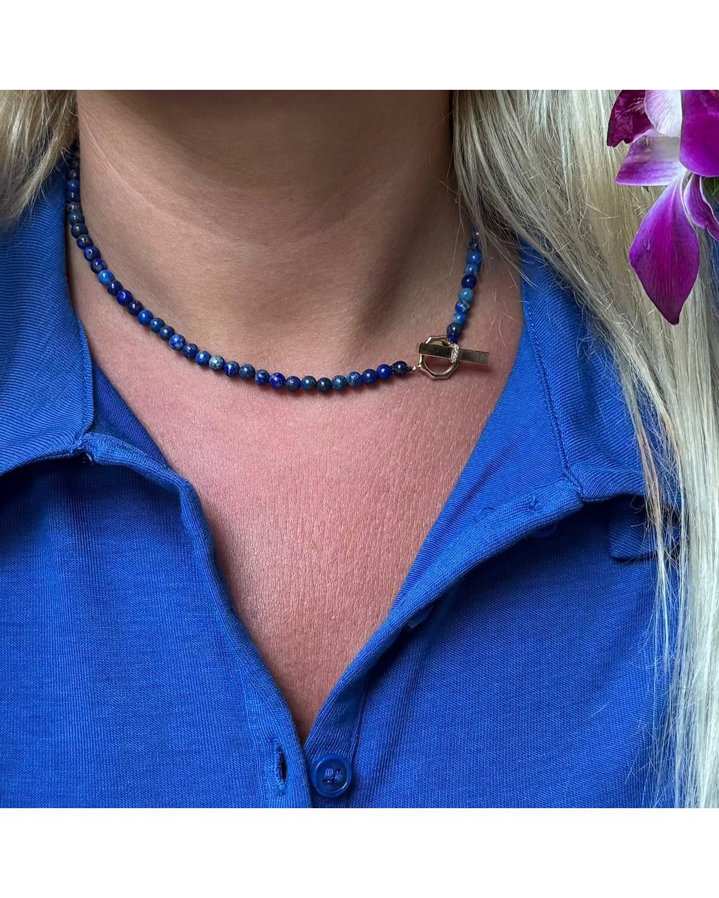 Ecce | Artisan Diamonds Metallic 14K Solid Colorful Pearl Bead Ecce Brand Bar Diamond Necklace