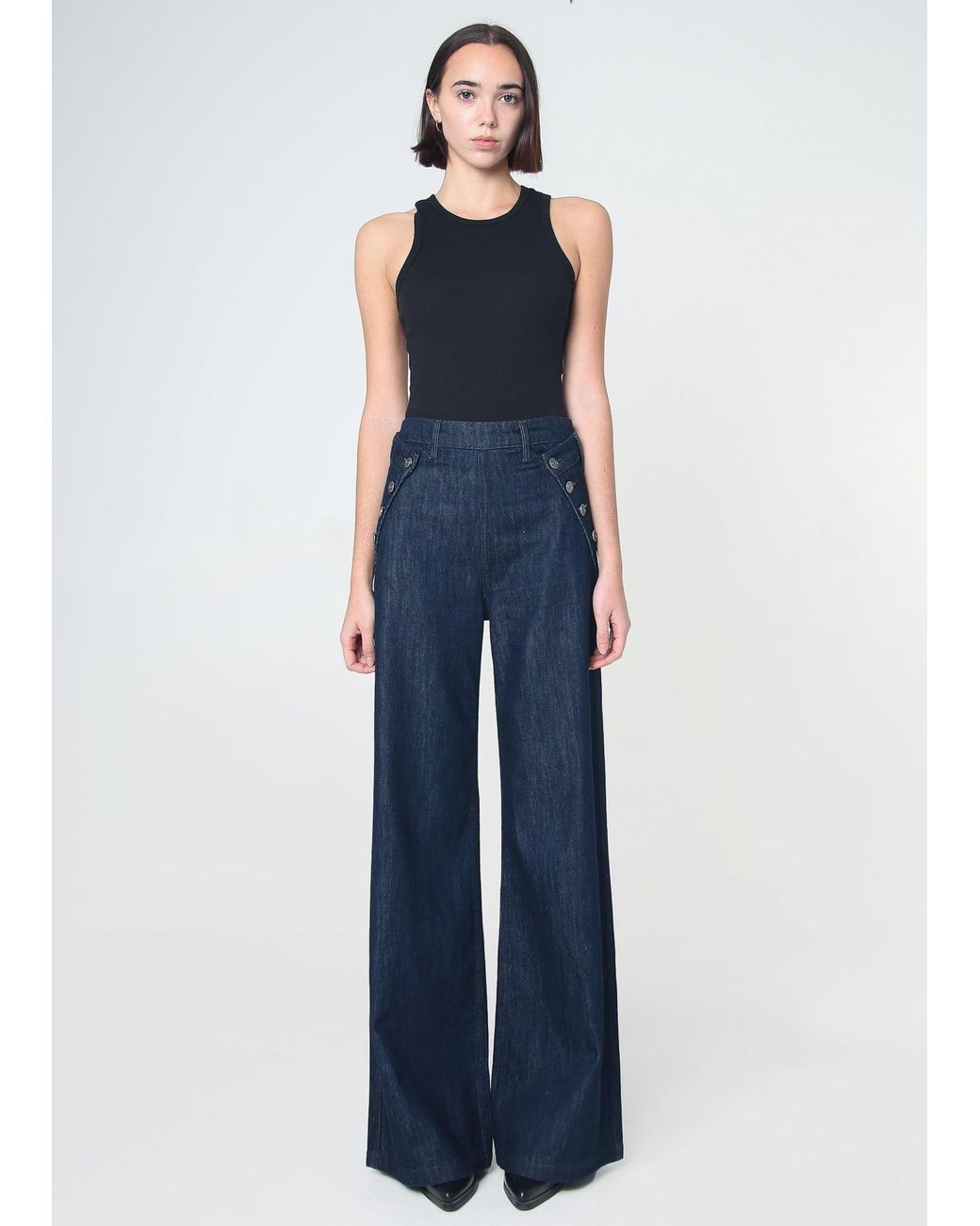 NOEND Blue Dina High Waisted Wide