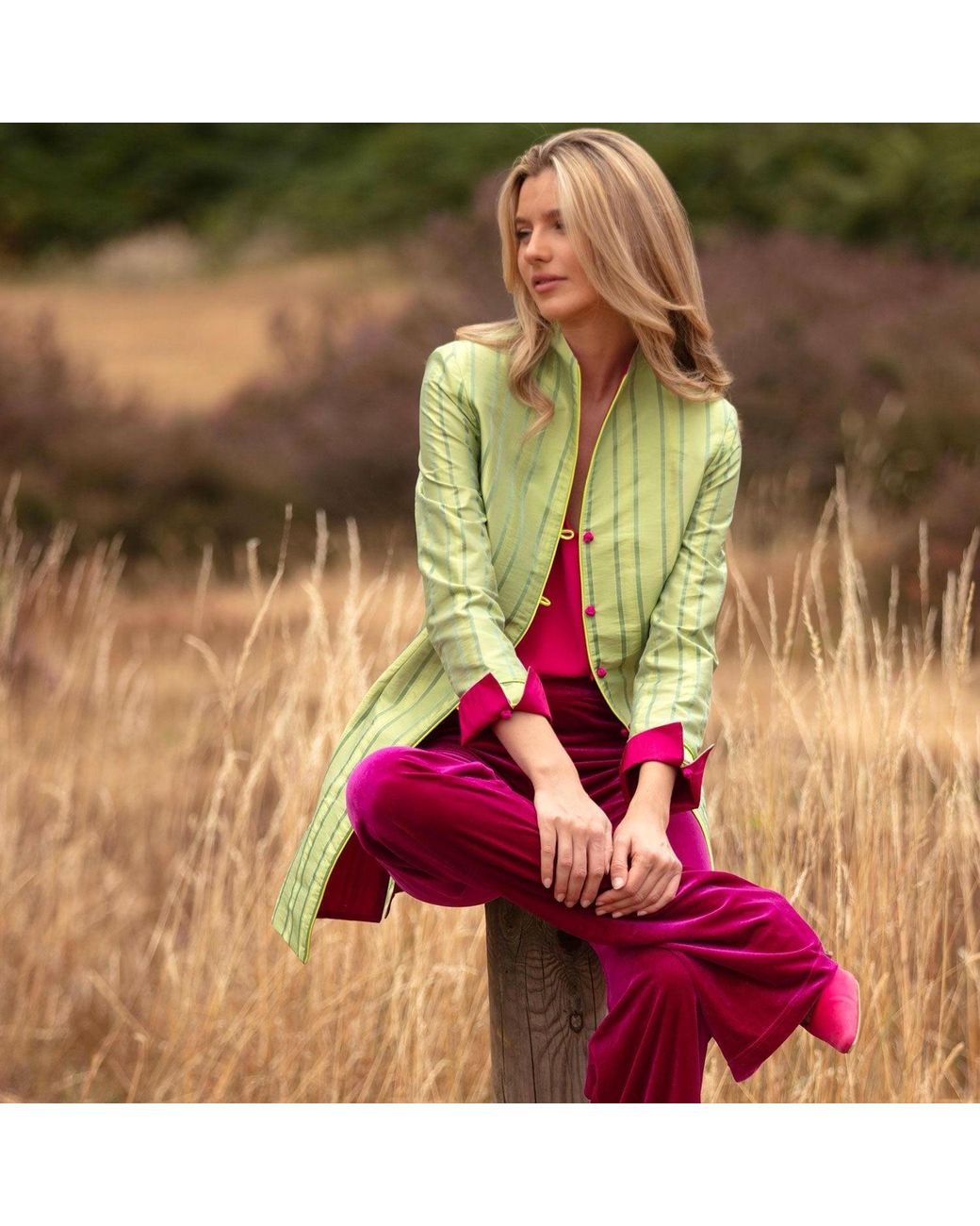 Beatrice von Tresckow Green Lime Wildrose Reversible Holden Jacket