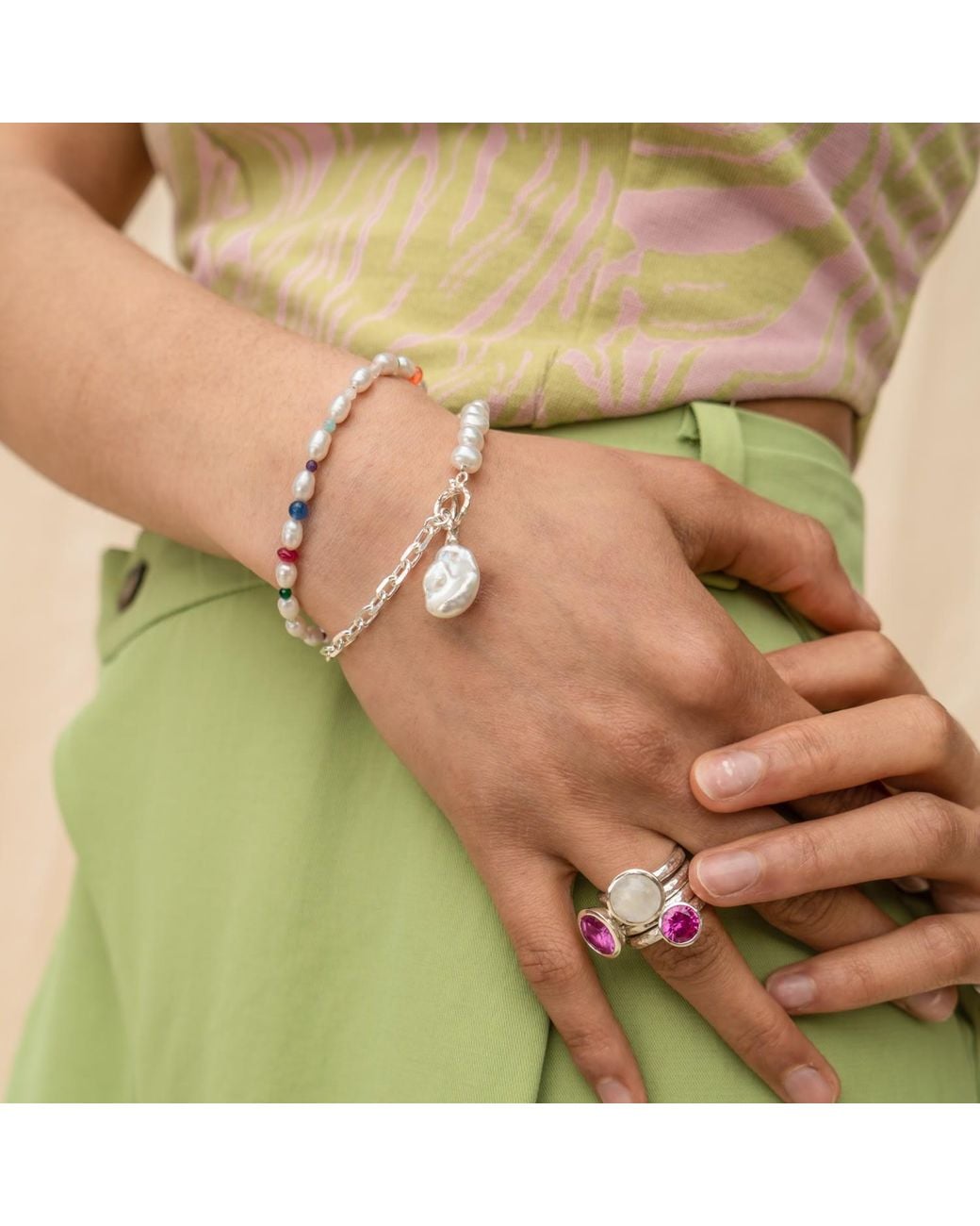 Dower & Hall Metallic Carnival Mixed Gemstone Bracelet